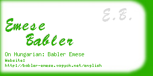 emese babler business card